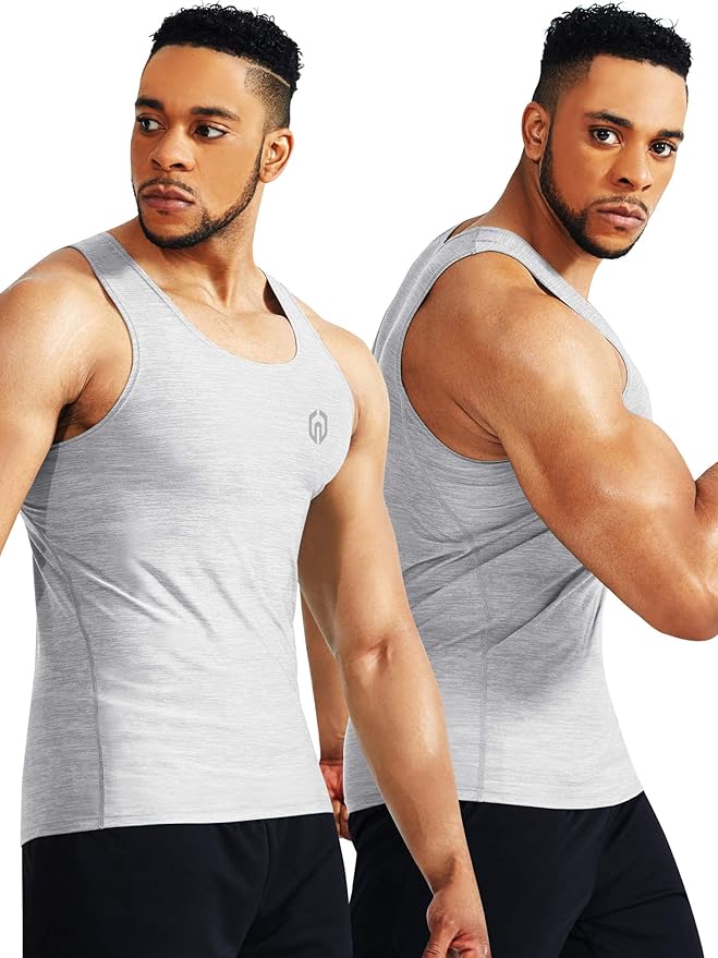 NELEUS Men's 3 Pack Dry Fit Compression Tank Top
