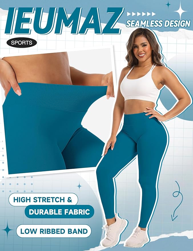 Scrunch Butt Lifting Leggings for Women Gym Seamless Workout Leggings Mid Low Waist Tummy Control Yoga Pants