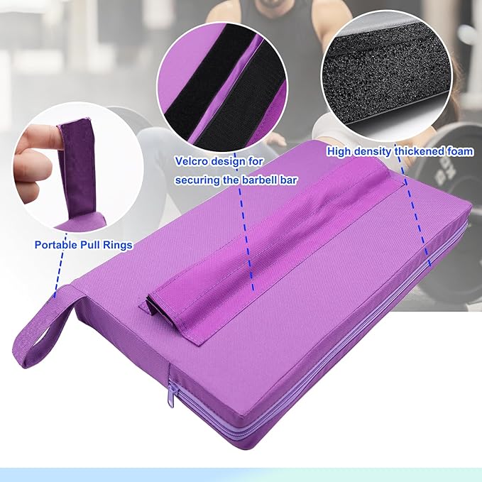 Square Hip-Thrust Pad Protective Extra Thick Foam pad for Barbell Weightlifting Hip Thrusts and Glute Bridges Workouts Home Gym Equipment