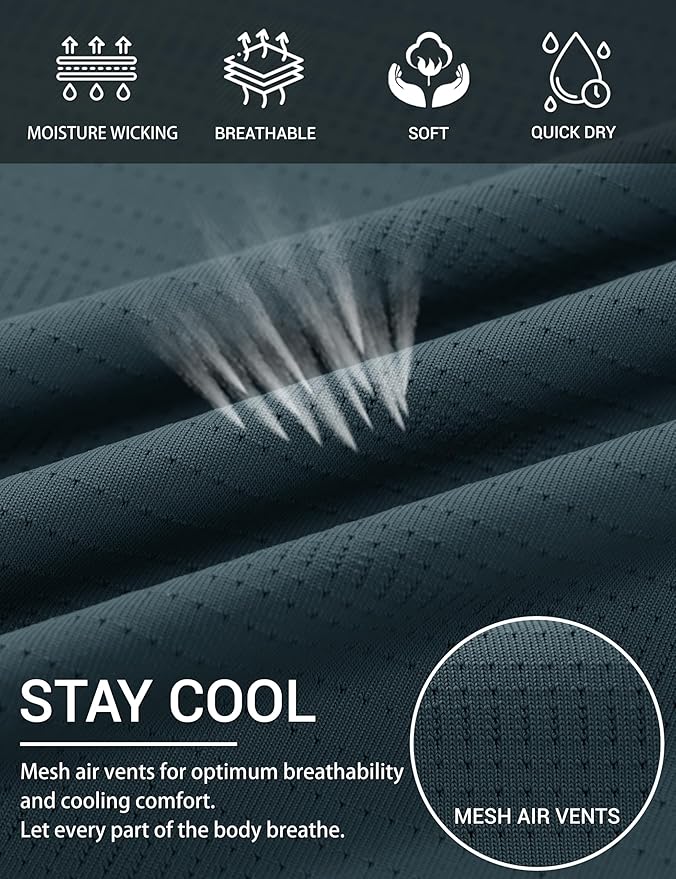 TACVASEN Men's Lightweight Athletic T-Shirts Quick Dry Workout Gym Tops Short Sleeve Running Tee Shirt Performance Activewear