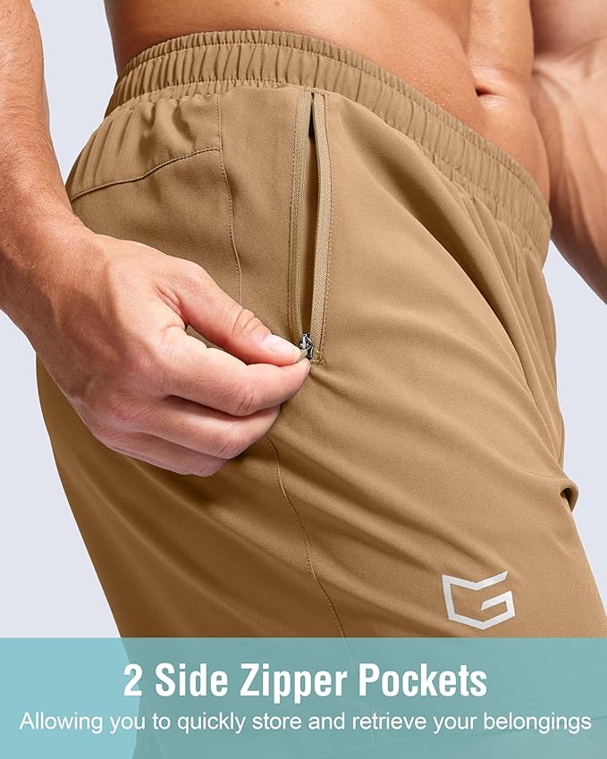 G Gradual Men's Athletic Running Shorts with Zipper Pockets Quick Dry 7"/ 5"/ 9" Workout Gym Shorts for Basketball Hiking