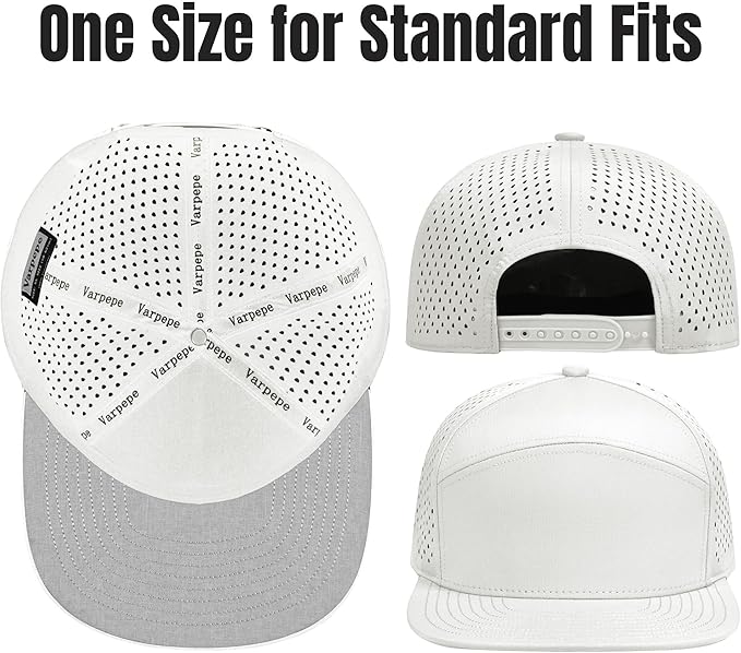 Performance Snapback Hats for Men Women,Flat Bill Cap,Golf,Running,Workout