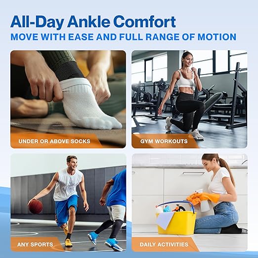 Modvel Foot & Ankle Brace Socks for Sprained Ankle Compression Sleeve - Foot Support for Women & Men - Tendonitis & Arthritis Ankle Brace Sports Running, Torn Ligaments & Women Stabilizing Ankle Wrap