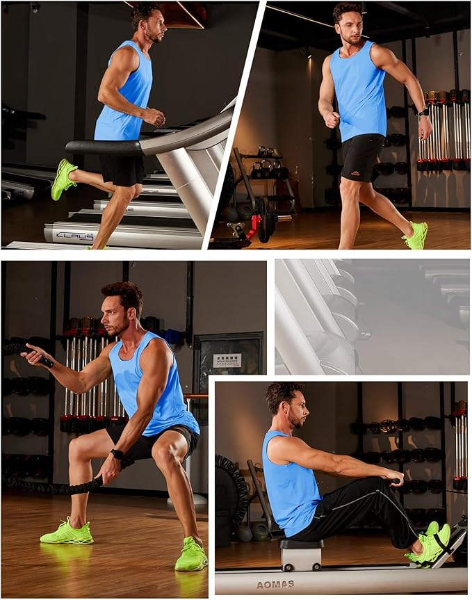 Boladeci Men's Tank Top Workout Athletic Quick Dry UPF 50+ Sun Protection Lightweight Summer Beach Gym Sleeveless Shirts