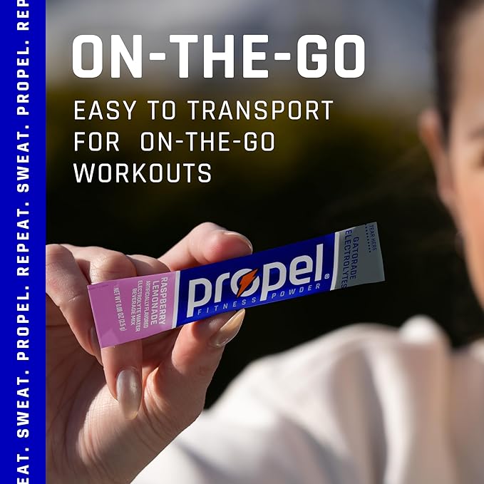 Propel Electrolyte Enhanced Water Drink Mix Powder Packets, Raspberry Lemonade, Zero Calorie & Zero Sugar Hydration with Electrolytes and Vitamins C & E (120 Packets)
