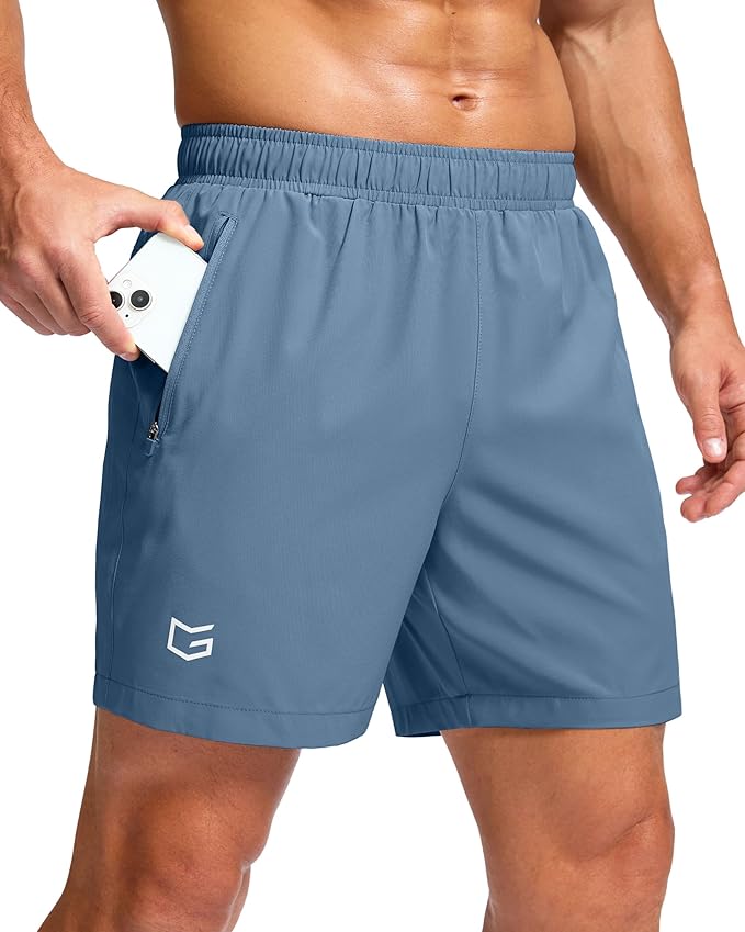 G Gradual Men's Athletic Running Shorts with Zipper Pockets Quick Dry 7"/ 5"/ 9" Workout Gym Shorts for Basketball Hiking