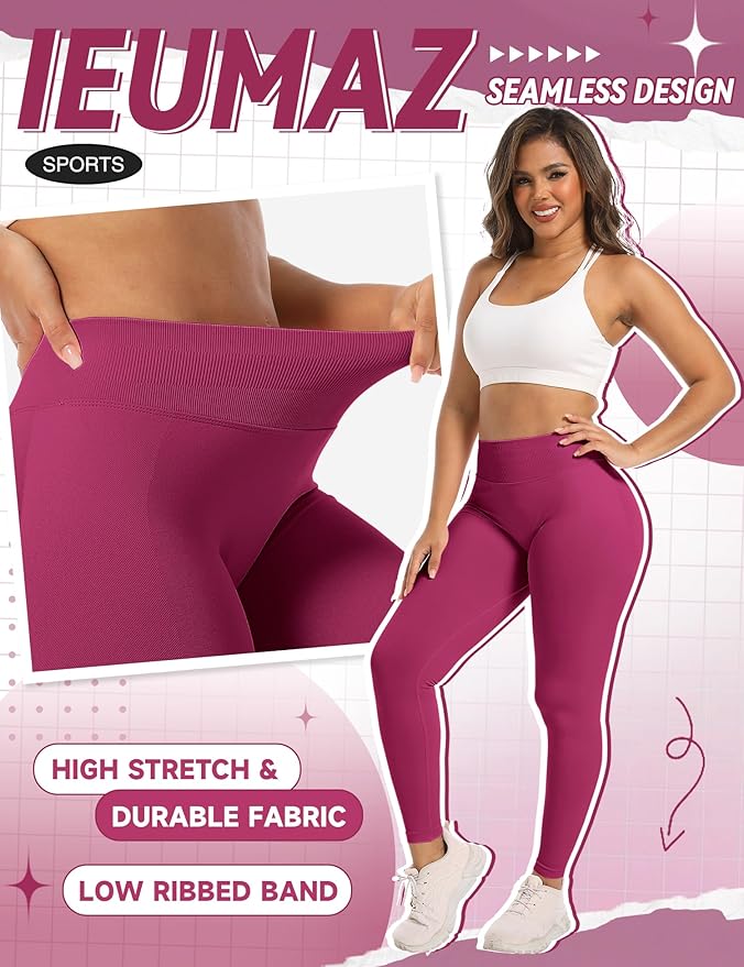 Scrunch Butt Lifting Leggings for Women Gym Seamless Workout Leggings Mid Low Waist Tummy Control Yoga Pants