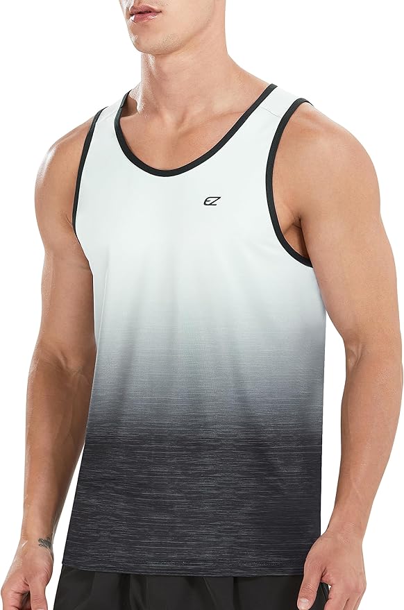 EZRUN Men's Quick Dry Sport Tank Top for Bodybuilding Gym Athletic Jogging Running,Fitness Training Workout Sleeveless Shirts