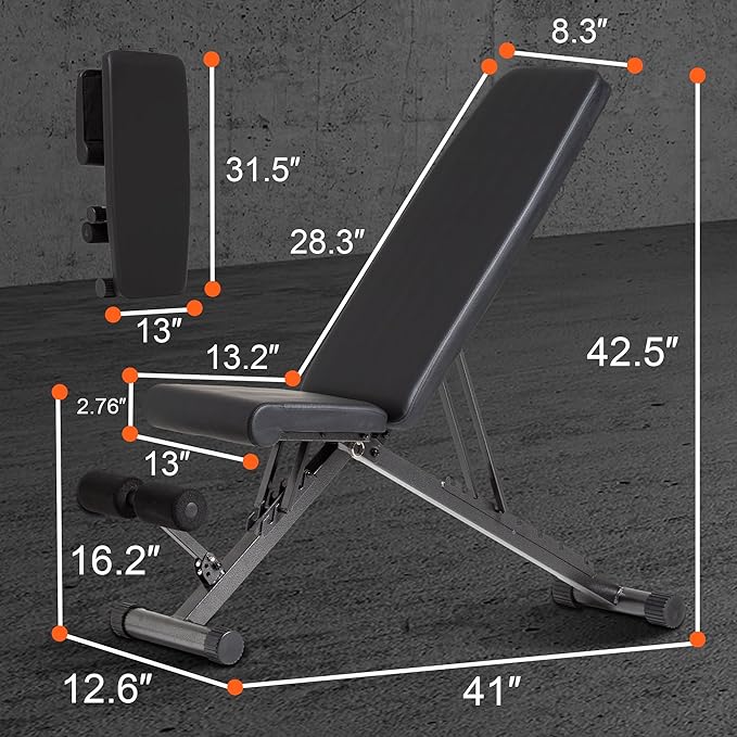 BARWING 2025 Upgraded Adjustable Weight Bench for Home Gym,800LBS,700LBS,Foldable Incline Workout Bench for Full Body Workout Easy Assembly