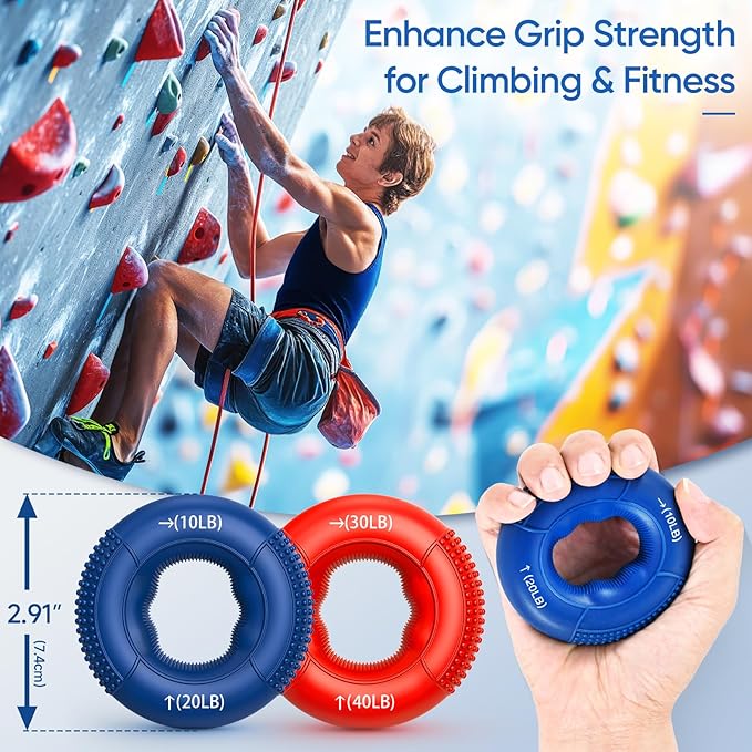FitBeast Grip Strength Trainer Kit, 9-Piece Hand Strengthening Devices with 3 Finger Exerciser, 2 Dual-Force Forearm Strengthener, Finger Stretchers & Stress Balls for Rehab & Recovery