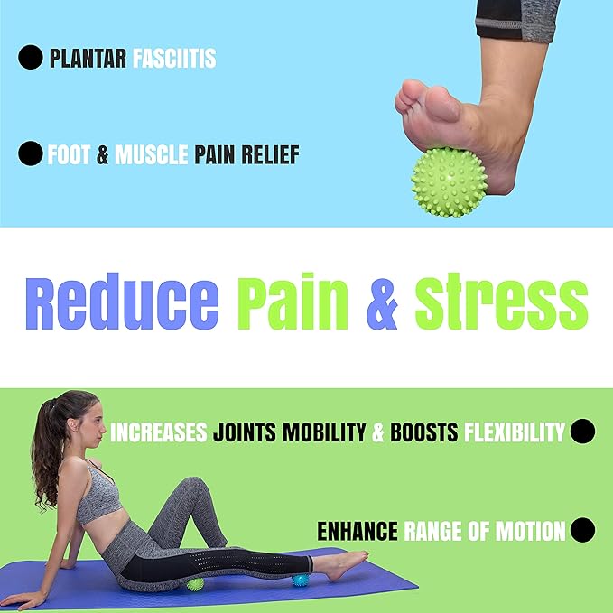 Myofascial Trigger Point Release & Deep Tissue Therapy Kit 6 Pack – Foam, Spiky & Peanut Balls in 3 Sizes