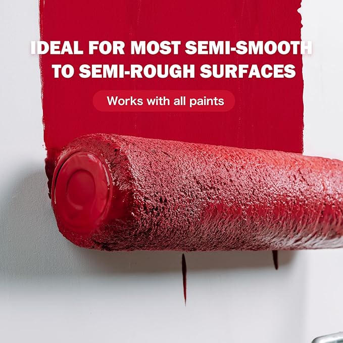 Mister Rui 20-Piece Paint Roller Kit with Non-Slip Tray, Microfiber Roller Covers, Brushes, Drop Cloth, and More for DIY & Professional Painting Projects - Complete Set for Home Improvement