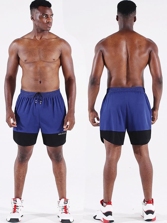 NELEUS Men's 2 in 1 Running Shorts with Liner,Dry Fit Workout Shorts with Pockets