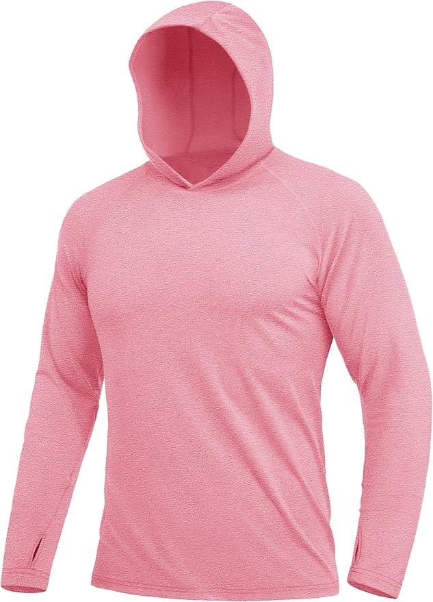 MAGCOMSEN Men's Hooded UPF 50+ Sun Protection T Shirts Long Sleeve Athletic Fishing Shirts Rash Guards