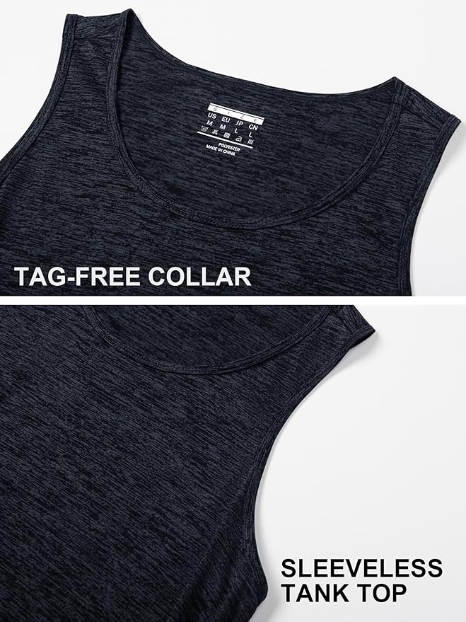 MAGCOMSEN Mens Workout Tank Tops Undershirt Cotton Muscle Athletic Sleeveless Shirts for Gym