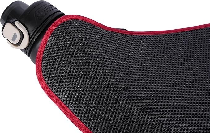 PPZ sports waist bag with bottle rack, waterproof, 2 pockets, adjustable belt - suitable for running, fitness, jogging and outdoor activities (pink)