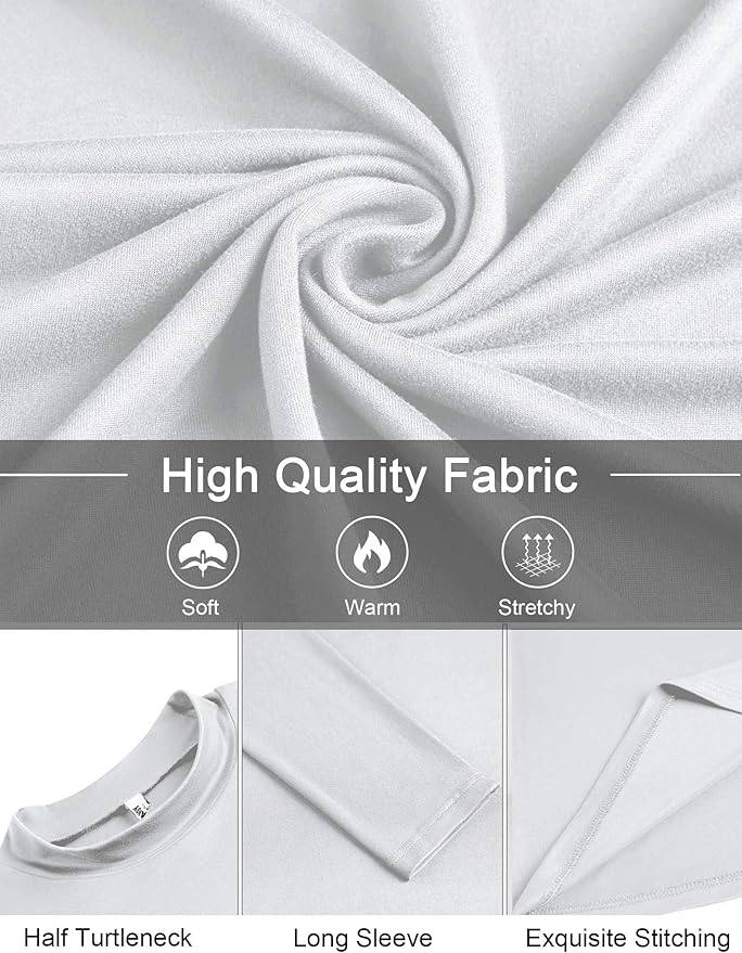 COOFANDY Mens Mock Turtleneck T-Shirts Long Sleeve Solid Color Tees Shirts Basic Casual Slim Fit Pullover T Shirts