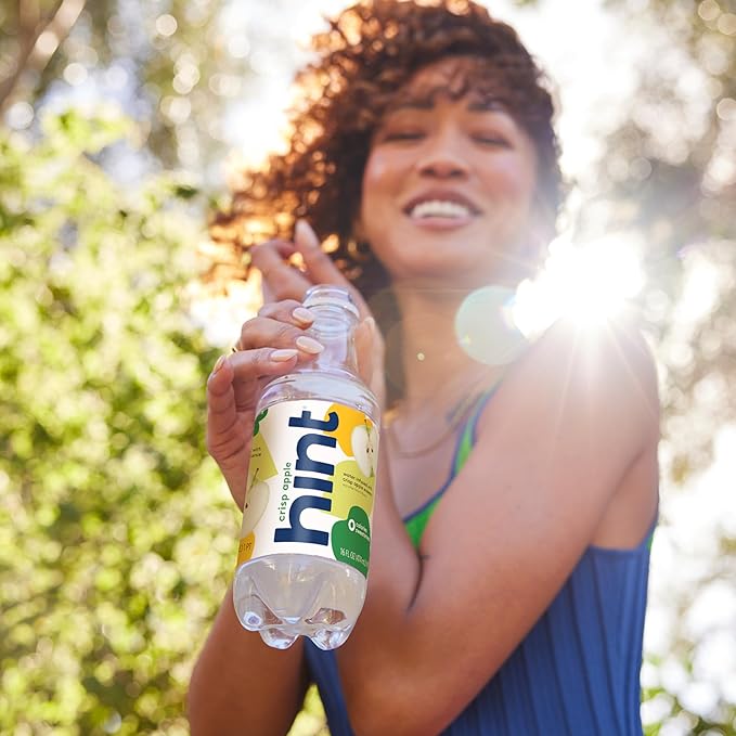Hint Fruit-Infused Bottled Water, Crisp Apple - Sugar Free Flavored Water with Zero Calories, Naturally Flavored, and No Artificial Sweeteners - 16 Fl Oz (Pack of 24)