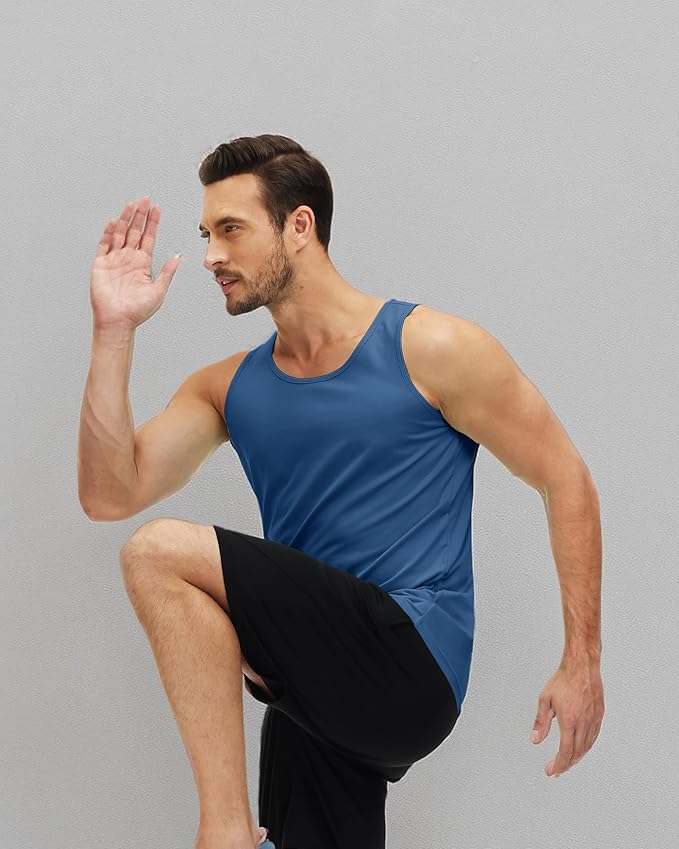 MAGCOMSEN Mens Workout Tank Tops Undershirt Cotton Muscle Athletic Sleeveless Shirts for Gym