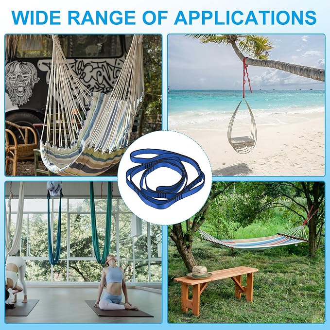 PATIKIL Daisy Chain Straps, Strong Climbing Strap Adjustable Nylon Chain Sling with Loops for Aerial Yoga Hammock Swing