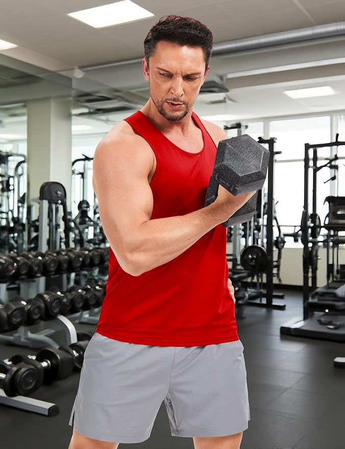 TACVASEN Mens Workout Tank Top UPF 80+ Y-Back Muscle Shirts Quick Dry Sleeveless Tee Shirt for Swim Beach Gym Athletic
