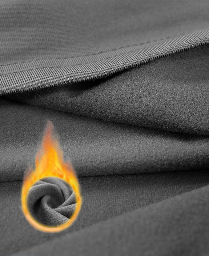 Mens Thermal Shirts Long Sleeve, Athletic Mock Neck Outdoor Midweight Top Slim Fit Moisture Wicking Warm Undershirt