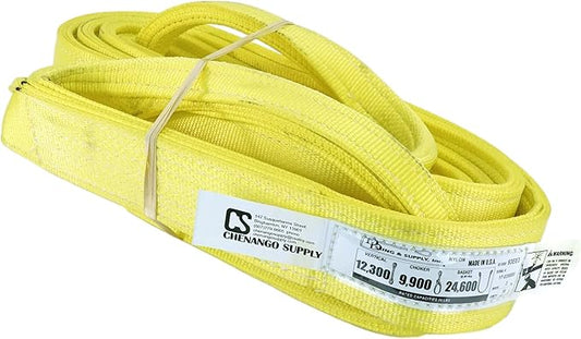 3 Ply Slings. Many Lengths in Listing! (USA Made), 3" x16' Nylon Lifting Web Sling. 12,300 lbs Vertical, 9,900 Choker, 24,600 Basket, High Capacity Eye & Eye (3" x16')