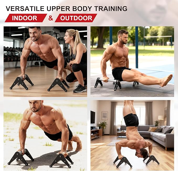 Push Up Bar - Heavy-Duty Stainless Steel Pushup Stands with Non-Slip Base, 500LB Capacity, Portable Home Gym Equipment for Strength Training & Floor Workout