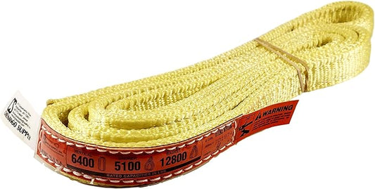 DD Sling (USA Made) 1" & 2" Widths by 4' to 12' Lengths in Listing, 2 Ply, Endless Nylon Lifting Slings, 900 Webbing, 6,400 lbs Vertical, 5,100 lbs Choker, 12,800 lbs Basket (USA Webbing) (1"x4')