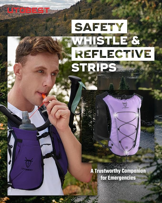 Upgrade Running Hydration Vest 10L, Running Backpack for Women Men Multi-Functional Storage, Adjustable Water Vest for Trail Marathon Race Jogging Cycling