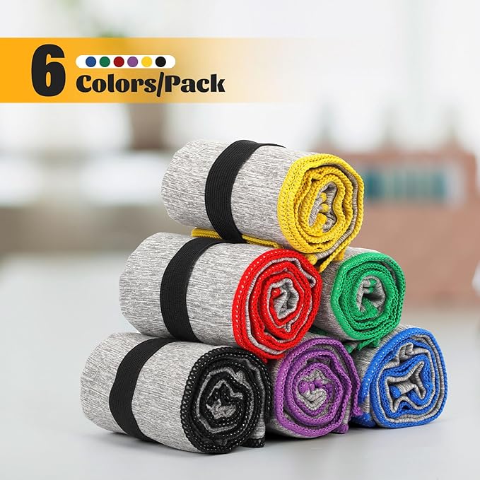 6 Pack Gym Towels Microfiber Quick Dry Men Women Working Out Gear for Body Sweat Fitness Yoga Exercise Tennis Outdoor Fast Drying Running Riding Jogging Hiking Camping Fishing Towel