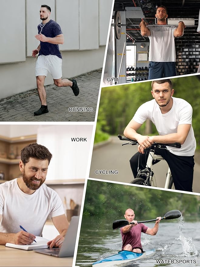 3 & 5 Pack Shirts for Men Moisture Wicking Workout Performance Dry Fit Mesh Gym Athletic Running T-Shirt