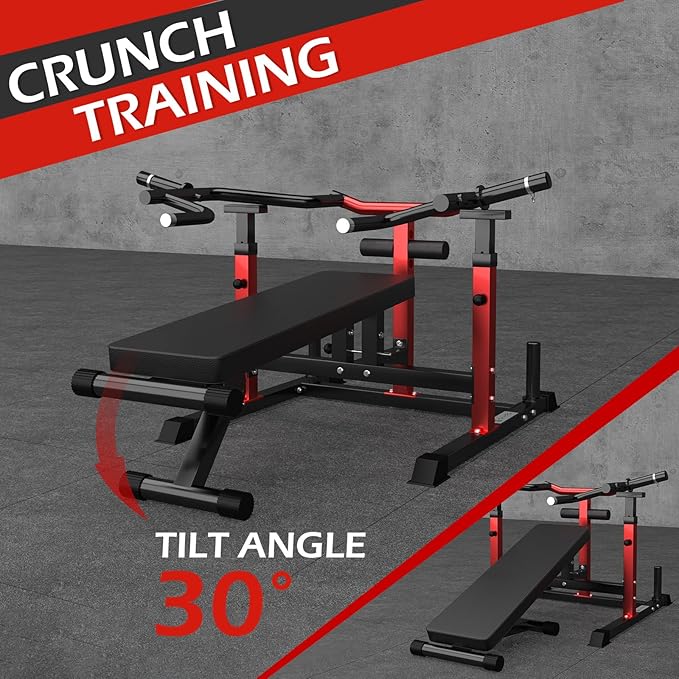 Chest Press Machine Upgraded, 1250LBS Foldable Bench Press Machine with Independent Converging Arms, Adjustable Height Chest Press Machine Space Saving Weight Bench, AB Workout Home Gym Equipment