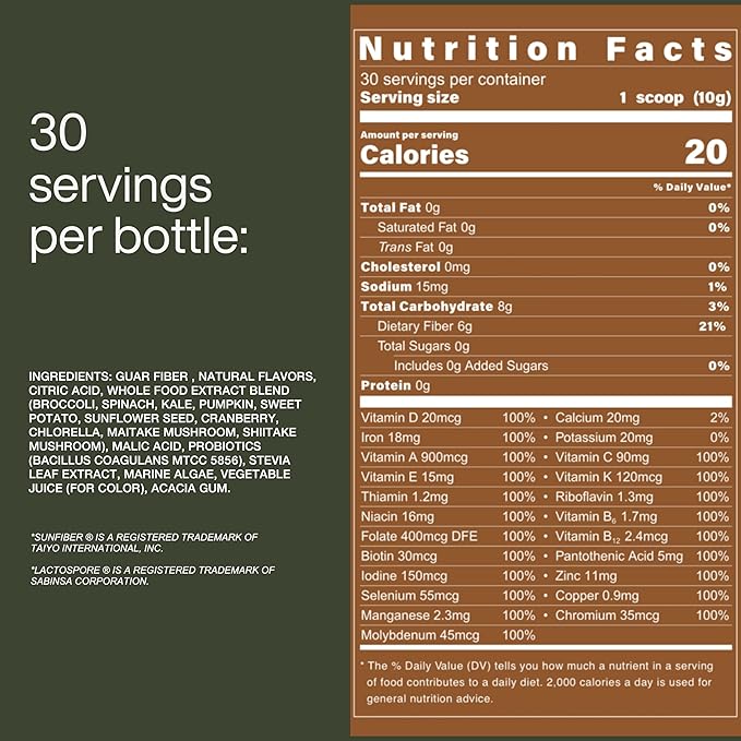 B.WILD Plant-Based Multivitamin Drink Mix – Bold Fruit Punch Flavor with Prebiotics, Probiotics & Adaptogens for Gut Health & Stress Support – 30 Servings – Vegan, Gluten-Free