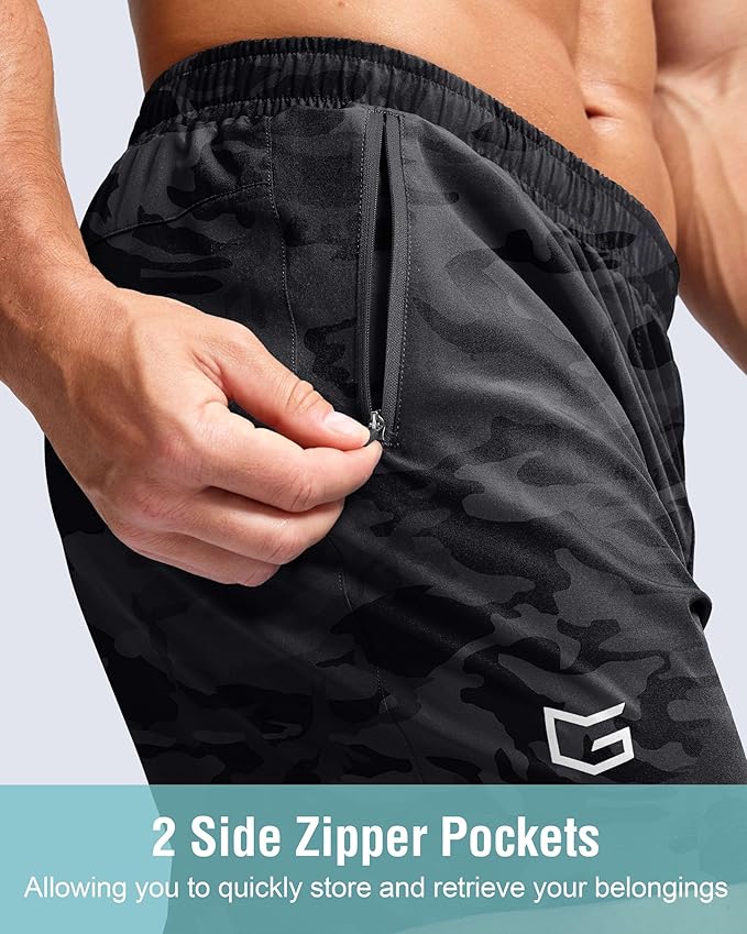 G Gradual Men's Athletic Running Shorts with Zipper Pockets Quick Dry 7"/ 5"/ 9" Workout Gym Shorts for Basketball Hiking