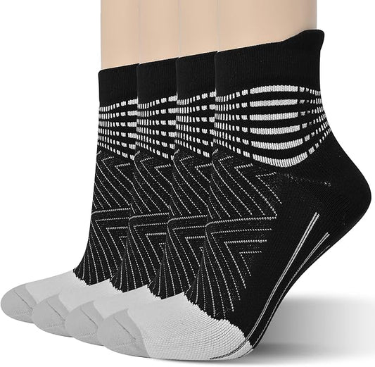 IRAMY Compression Ankle Support Socks Women - Coolmax Wicking, Cushioned Athletic, Plantar Fasciitis Relief 2/3/6 Pairs
