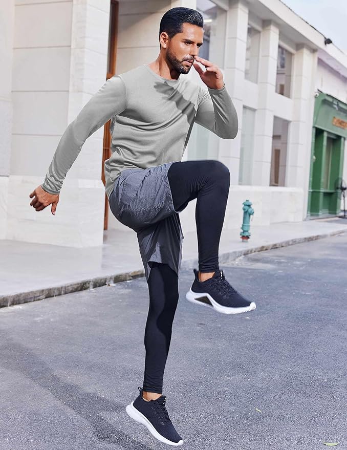 COOFANDY Long Sleeve Shirts for Men Moisture Wicking Activewear T-Shirts Workout Running Shirts