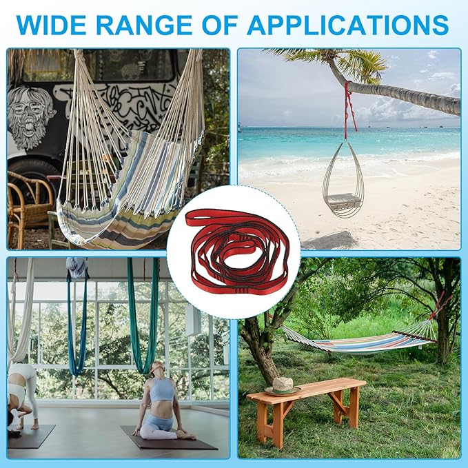 PATIKIL Daisy Chain Straps, Strong Climbing Strap Adjustable Nylon Chain Sling with Loops for Aerial Yoga Hammock Swing