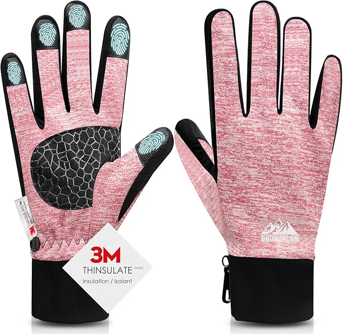 Bruvoalon Winter Gloves for Women & Men, 3M Thermal Insulation, Lycra Fabric, Windproof, Touchscreen, Anti-Slip, Cold Weather