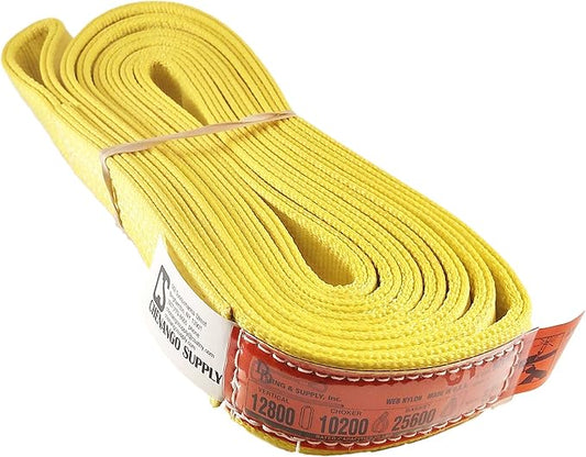 DD Sling-USA Made 1" & 2" Widths by 6' to 12' Lengths in Listing, 2 Ply, Endless Nylon Lifting Slings, 900 Webbing, 12,800 lbs Vertical, 10,200 lbs Choker, 25,600 lbs Basket (USA Made Nylon) (2"x10')