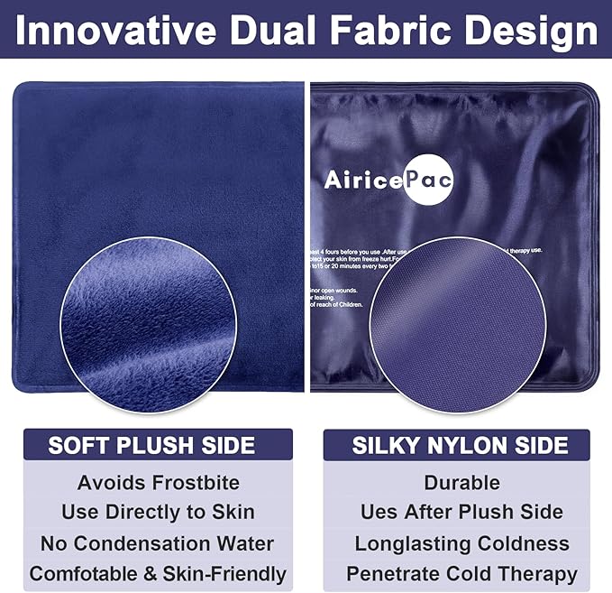 Ice Packs for Injuries Reusable,10”x 14” Gel Cold Pack for Knee Neck Shoulder Ankle Elbow Hip Back Pain Relief, Cold Compress Therapy for Swelling, Bruises, Surgery, Blue, 2 Pack