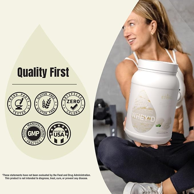 Sweat Ethic Whey'd Protein Powder, 25 G Whey Protein Blend with Concentrate (30 Ounce, Vanilla Cream)