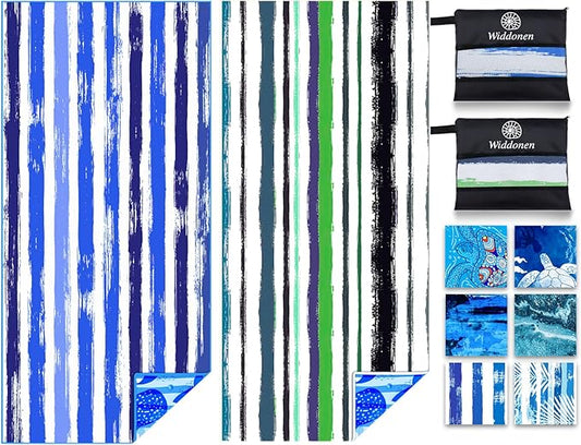 Lightweight Thin Microfiber Beach Towel Sand Free Quick Dry Absorbent Compact Soft Pool Swim Travel Towels Extra Large Oversized Beach Accessories Packable Essentials Stuff Gifts for Adult