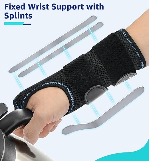 HiRui Wrist Brace for Carpal Tunnel Arthritis, Wrist Support with Splints Compression Hand Support for Tendonitis Sprain, Fits Day&Night Sleep Support, Adjustable (Medium, Right Hand (Pack of 1))