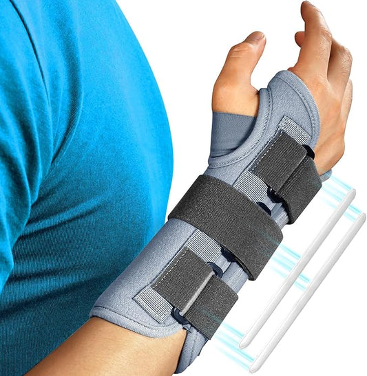 FEATOL Wrist Brace Splint Carpal Tunnel for Women Men, Night Wrist Sleep Support Brace, Right Hand, Medium/Large, Pain Relief for Sprain, Arthritis, Tendonitis