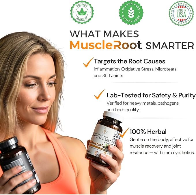 Muscle Recovery Supplement | Plant-Based Muscle Relaxer for Post-Workout Inflammation Support, with Organic Turmeric, Frankincense & Nopal Cactus | 60 Capsules by Sana Herbal
