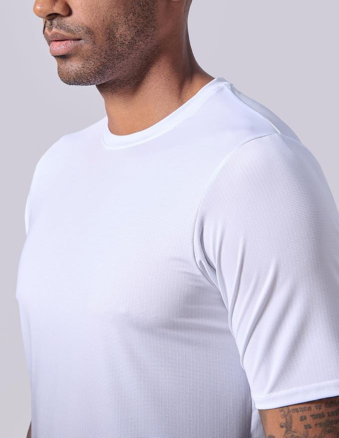 5 Pack Men’s Active Quick Dry Crew Neck T Shirts | Athletic Running Gym Workout Short Sleeve Tee Tops Bulk
