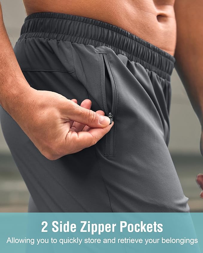 G Gradual Men's Athletic Running Shorts with Zipper Pockets Quick Dry 7"/ 5"/ 9" Workout Gym Shorts for Basketball Hiking