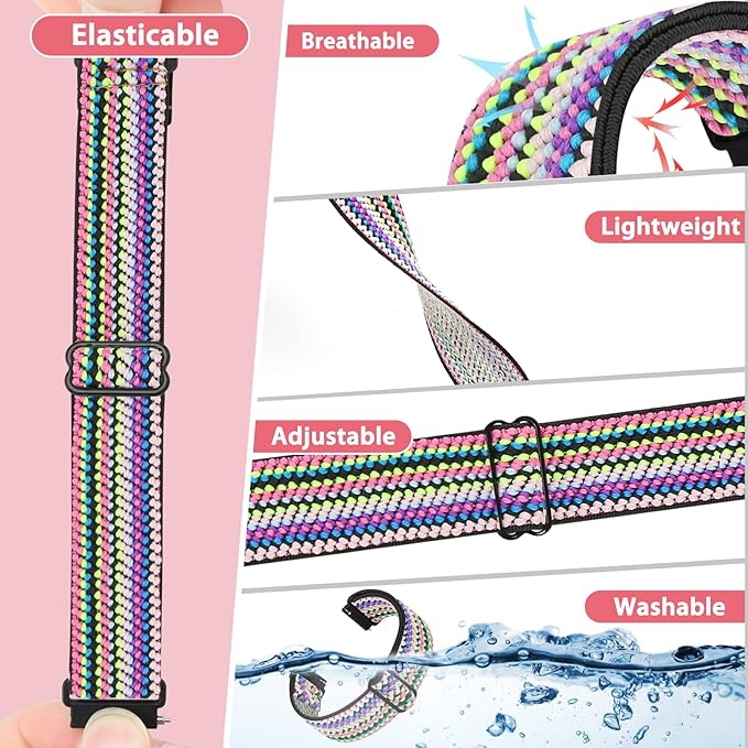 Quick Release Watch Band - Choice of Width -18mm 19mm 20mm 22mm 24mm Watch Bands, Solo Loop Adjustable Elastic Nylon Watch Straps Replacement Wristband for Men Women