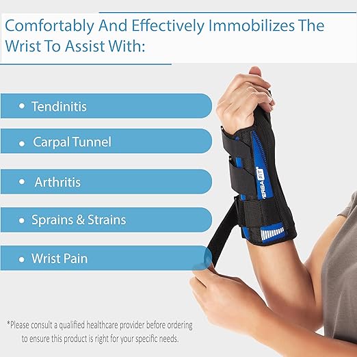 Ovation Medical Versa-Fit Wrist Brace - Premium Custom Fit Wrist Support Brace - Comfortable, Structured Tendonitis and Carpal Tunnel Wrist Brace or Wrist Splint for Post Cast Support (Right, X-Large)